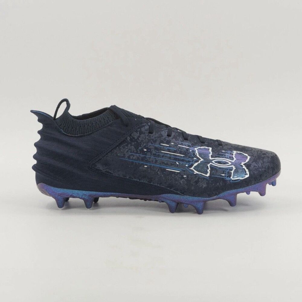 Under Armour Blur Smoke Suede 2.0 Football Cleats Navy  3027978 401 Mens Sz 13